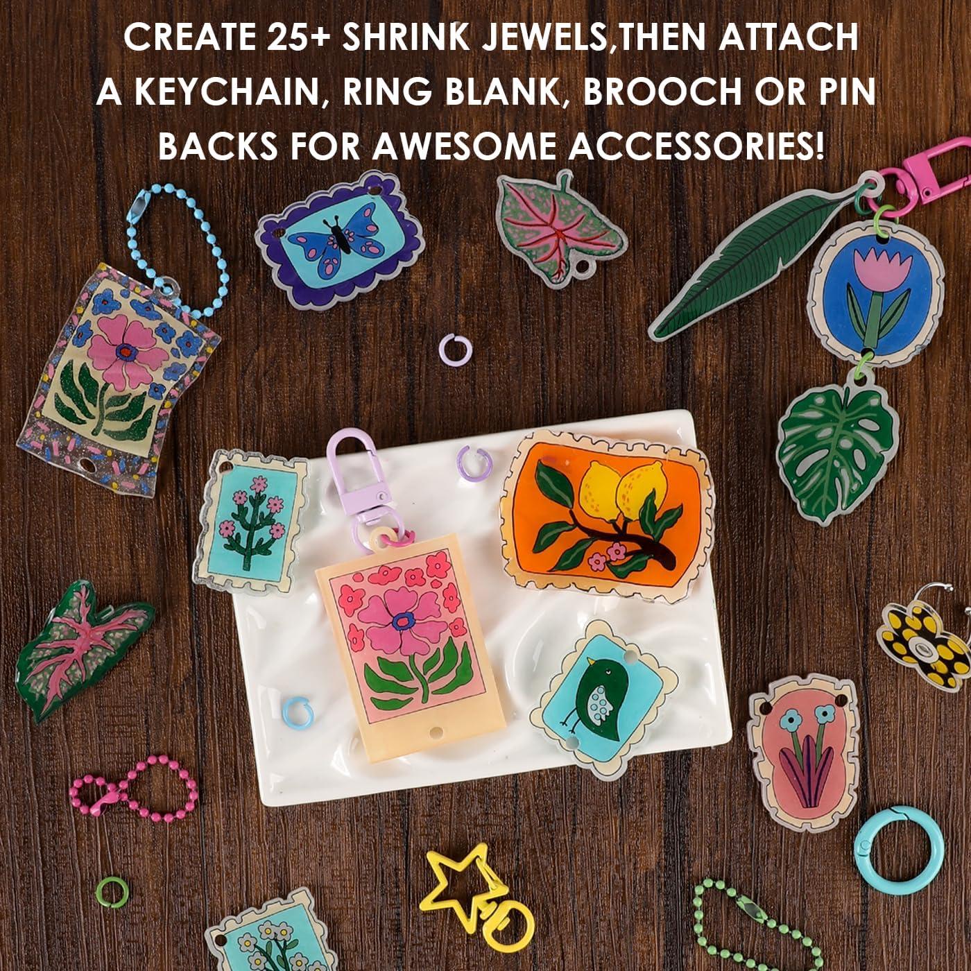 image:imageGrabie DIY Shrink Art Craft Kit Jewelry Making Kit for Kids Adults 25 PreCut Shapes 5 DualTip Markers Custom Charms Pins Rings Keychains Paws amp Wings Creative FreedomBloom Post For Art Lovers