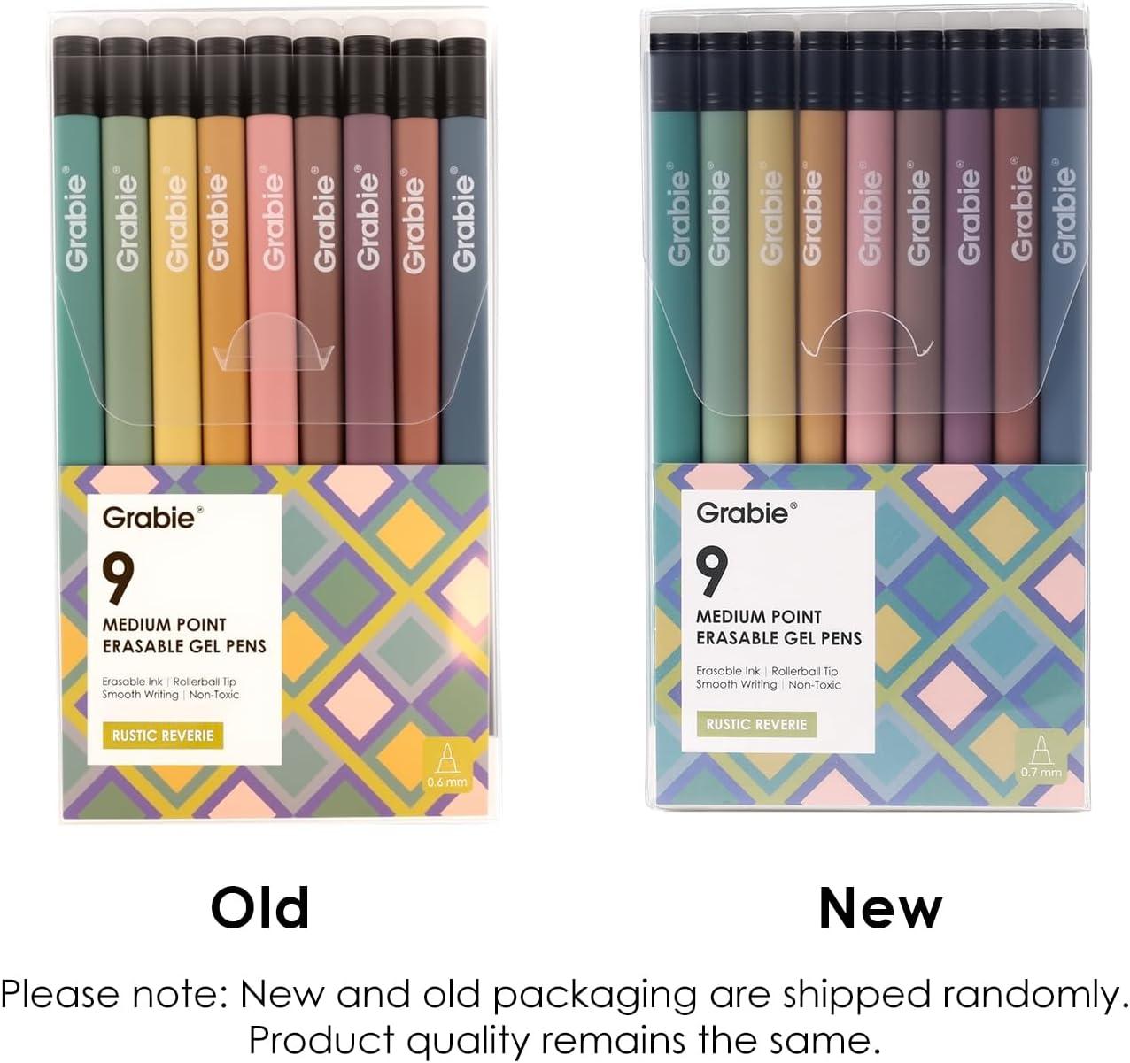 image:imageGrabie Erasable Gel Pens Medium Point 07 mm Erasable Pens Make Mistakes Disappear for Drawing Writing Planner Pack of 9 Assorted ColorsLavender Dreams9 Colors Pens Rustic Reverie