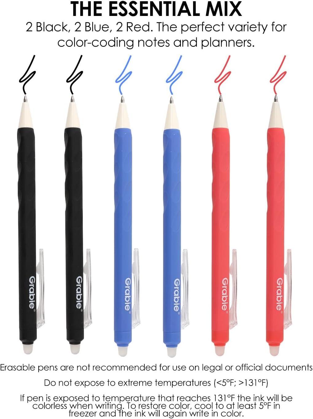 image:imageGrabie Erasable Gel Pens Medium Point 07 mm Erasable Pens Make Mistakes Disappear for Drawing Writing Planner Pack of 9 Assorted ColorsLavender DreamsBlackBlueRed