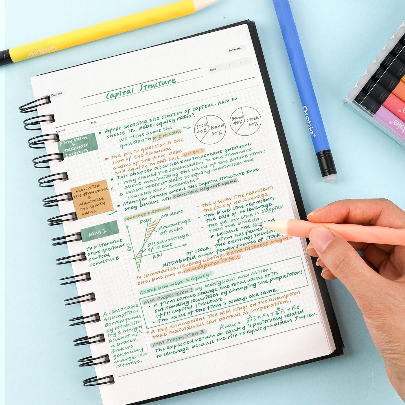 image:imageGrabie Erasable Gel Pens Medium Point 07 mm Erasable Pens Make Mistakes Disappear for Drawing Writing Planner Pack of 9 Assorted ColorsLavender Dreams9 Colors Pens Classic