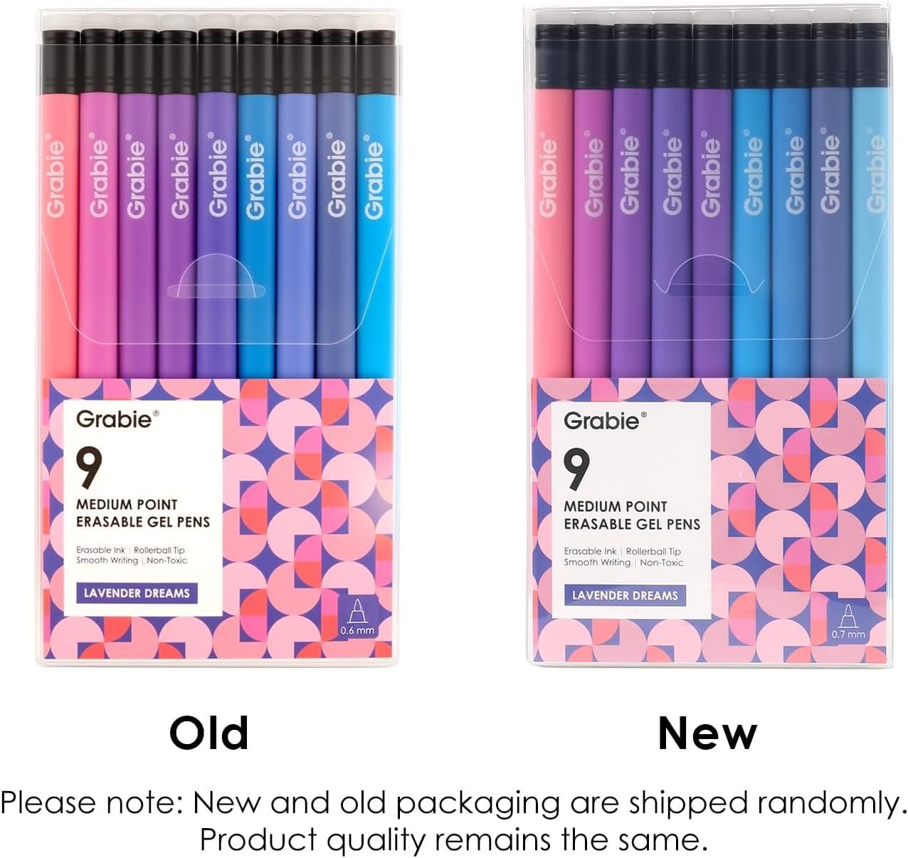 image:imageGrabie Erasable Gel Pens Medium Point 07 mm Erasable Pens Make Mistakes Disappear for Drawing Writing Planner Pack of 9 Assorted ColorsLavender Dreams9 Colors Pens Lavender Dreams