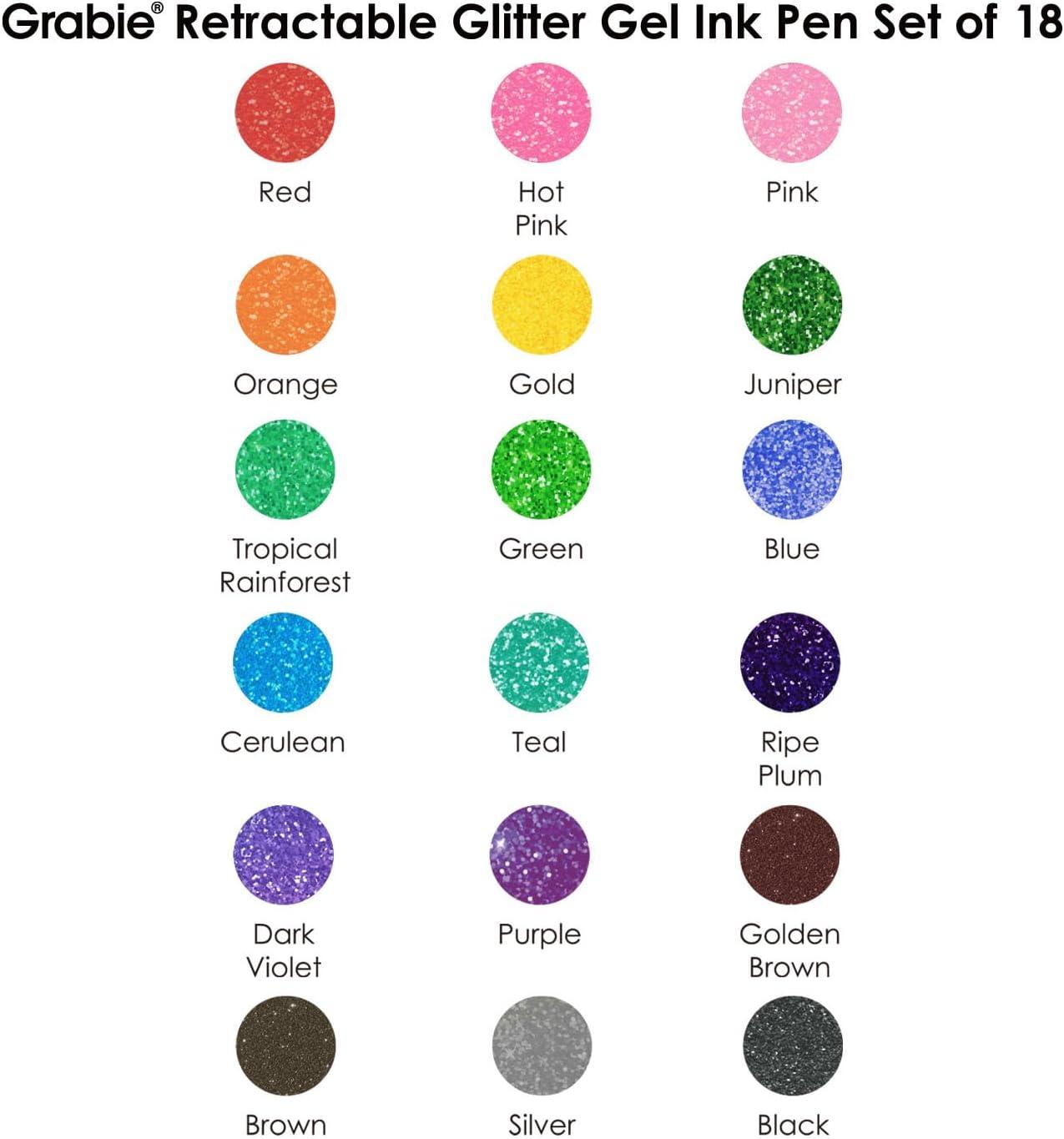 image:imageGrabie Glitter Gel Pens 18 Colors Glitter Gel Pens Set Retractable Sparkle Gel Ink Pens for Coloring Books Journaling Drawing Scrapbooking amp DIY Crafts Smooth Writing Art Pens for Creative Work18 Colors Retractable Glitter Gel Ink Pens