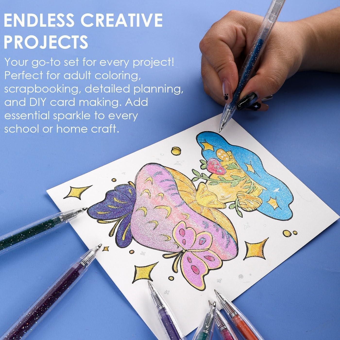 image:imageGrabie Glitter Gel Pens 18 Colors Glitter Gel Pens Set Retractable Sparkle Gel Ink Pens for Coloring Books Journaling Drawing Scrapbooking amp DIY Crafts Smooth Writing Art Pens for Creative Work18 Colors Retractable Glitter Gel Ink Pens
