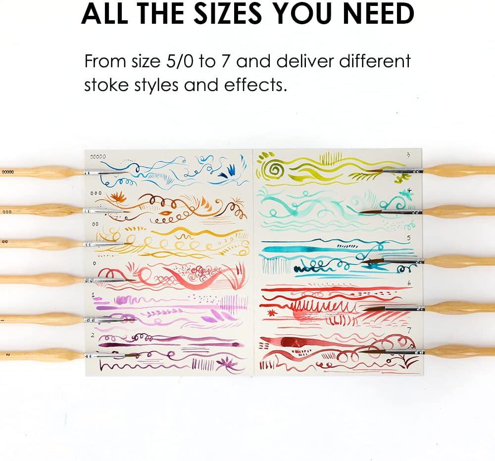 image:imageGrabie Paint Brush Set 11 Pcs Miniature Brushes for Fine Detailing amp Art Painting Acrylic Watercolor Oil Models and Gouache