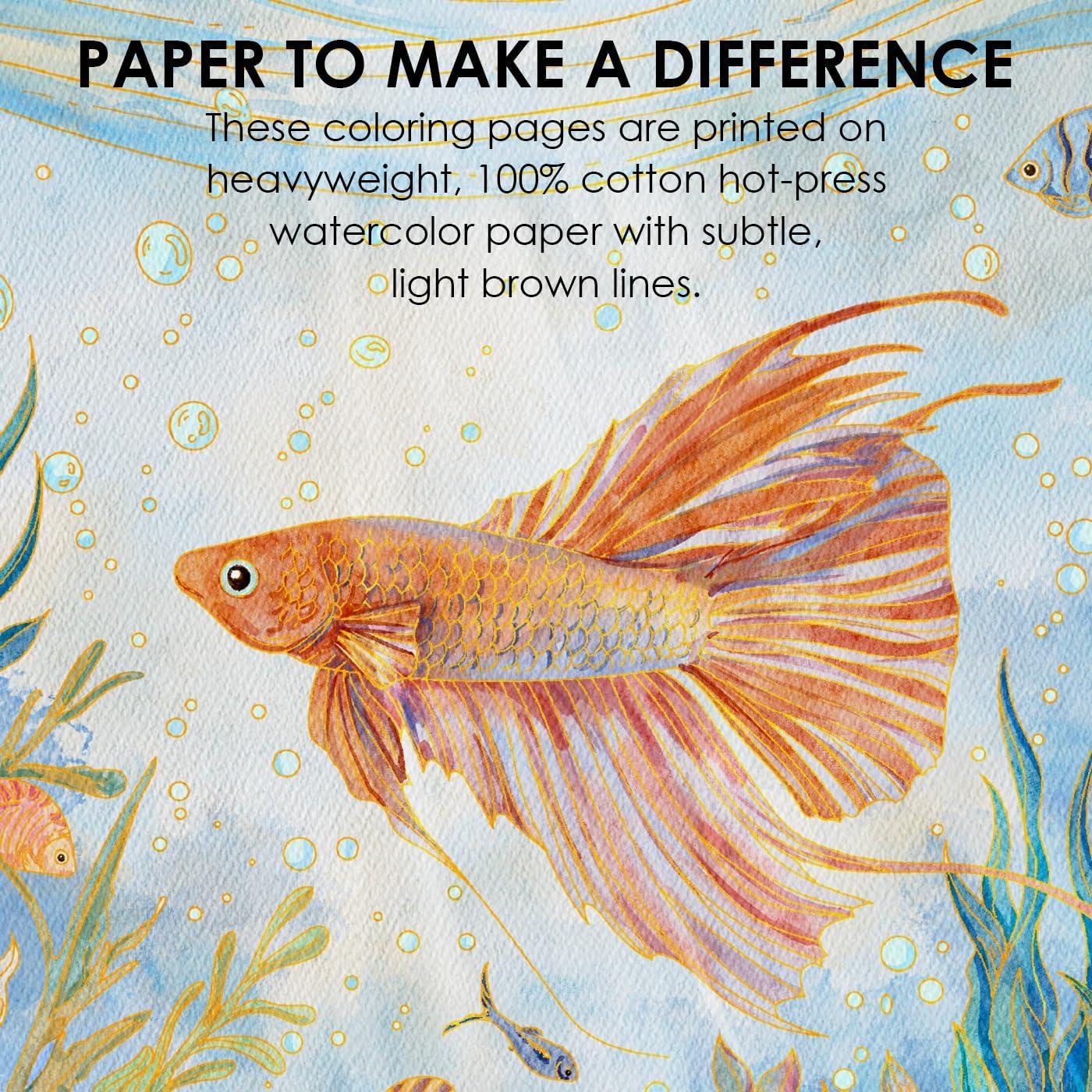 image:imageGrabie Watercolor Coloring Book 15 Sheets A5 83 x 58Watercolor Book for Adults Ignite Your Artistic Expression on 100 Cotton Paper LandScapeOcean