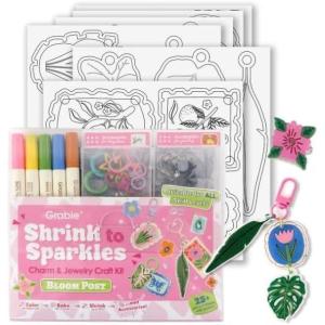 image:imageGrabie DIY Shrink Art Craft Kit Jewelry Making Kit for Kids Adults 25 PreCut Shapes 5 DualTip Markers Custom Charms Pins Rings Keychains Paws amp Wings  Creative FreedomBloom Post  For Art Lovers