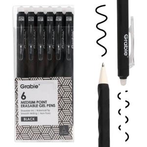 image:imageGrabie Erasable Gel Pens Medium Point 07 mm Erasable Pens Make Mistakes Disappear for Drawing Writing Planner Pack of 9 Assorted ColorsLavender DreamsBlack