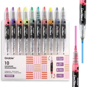 image:imageGrabie Retractable Colorful Gel Pens Perfect for Vibrant Colored Writing and Sketching Quick Dry Colored Gel Pens 07 mm Smooth Writing for Journaling and Note Taking Pack of 2010