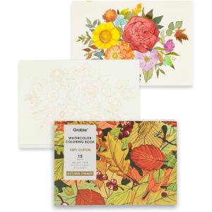 image:imageGrabie Watercolor Coloring Book 15 Sheets A5 83 x 58Watercolor Book for Adults Ignite Your Artistic Expression on 100 Cotton Paper LandScapeAutumn