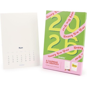 image:imageGrabie 12Month Watercolor Calendar Set for 2026 Premium Paper Sturdy Kraft Stand 100 Cotton Paper AcidFree Smooth Texture Hot Press 140 LB 300 GSM 12 SheetsPack